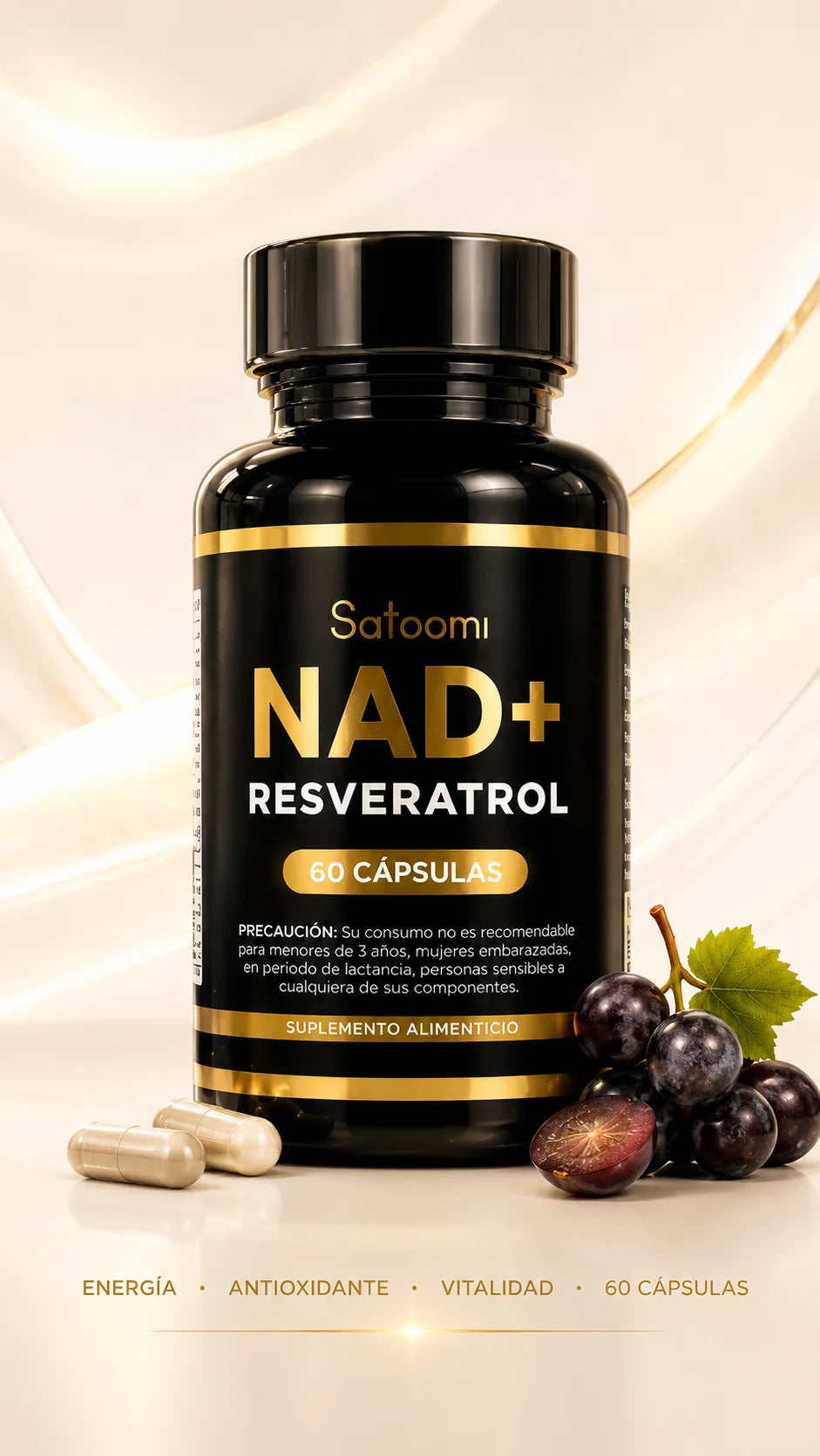 Resveratol Nad Satoomi X60 Cap | Rejuvenece tus células